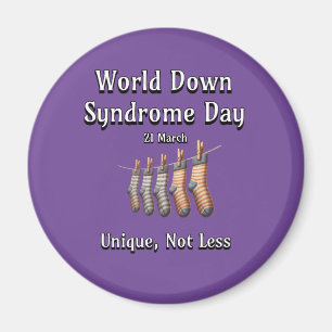 Aimant Journée mondiale du syndrome de Down. Unique non m