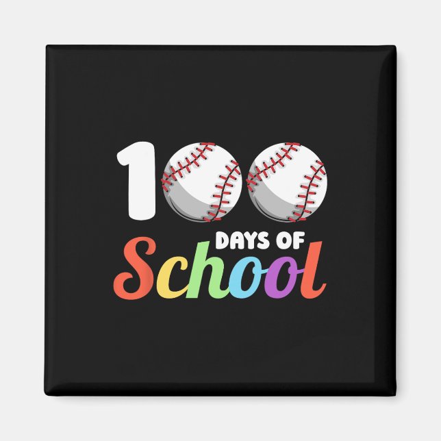 Aimant Jours De Baseball Scolaire 100e Jour Étudiants Gar (Devant)