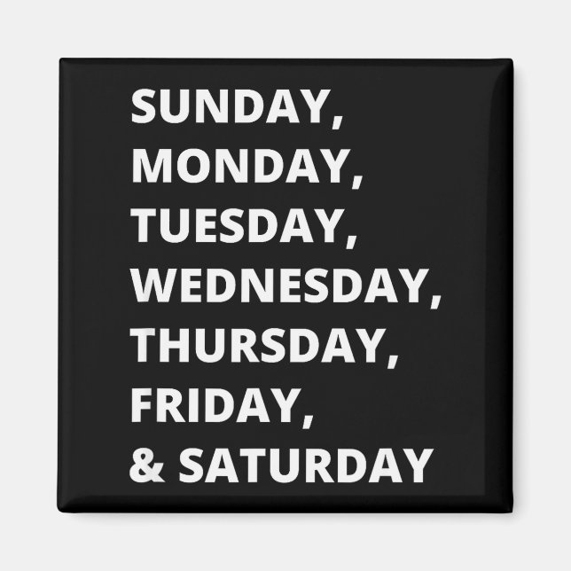 Aimant Jours de la semaine  (Devant)