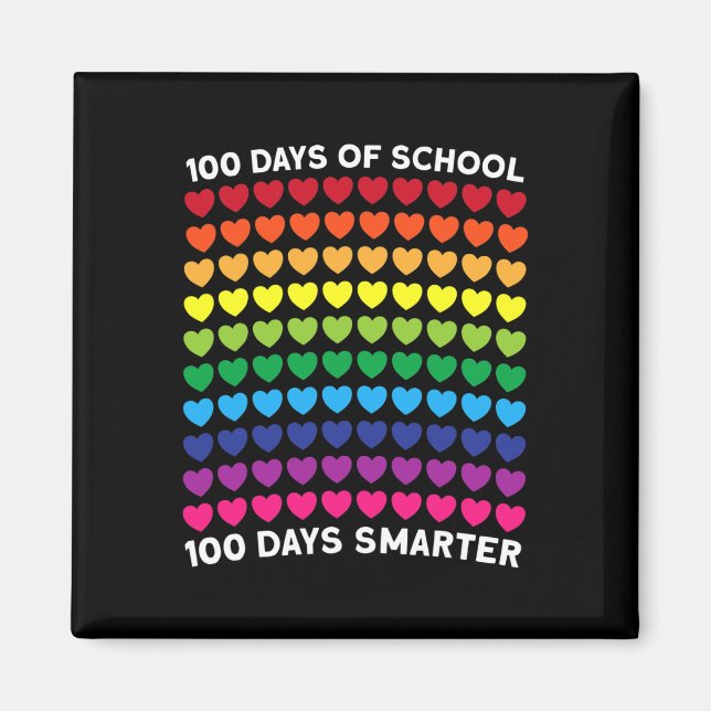 Aimant Jours De L'École 100 Jours Coeur Plus Intelligent  (Devant)