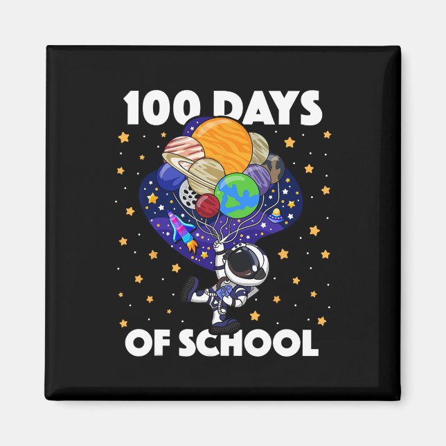 Aimant Jours De L'École Astronaut Space Boys Enfants 100e (Devant)