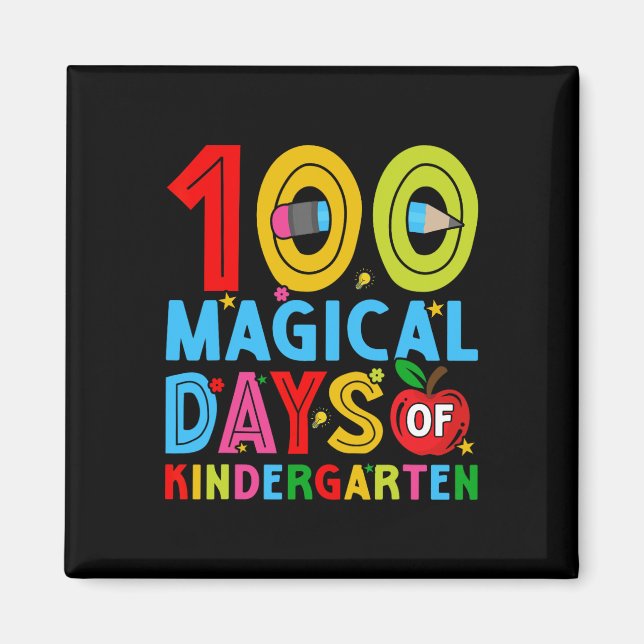 Aimant Jours De Maternelle Joyeux 100E Jour De L'École (Devant)