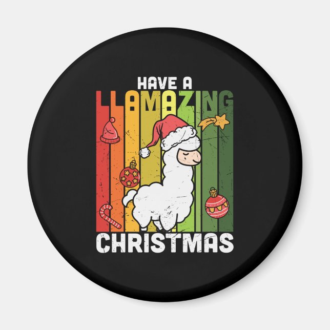Aimant Jours de Noël Cute Llama Pun (Devant)