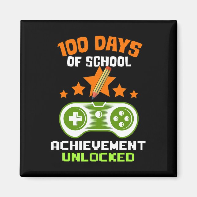 Aimant Jours De Réussite De L'École Jeu Vidéo Déverrouill (Devant)