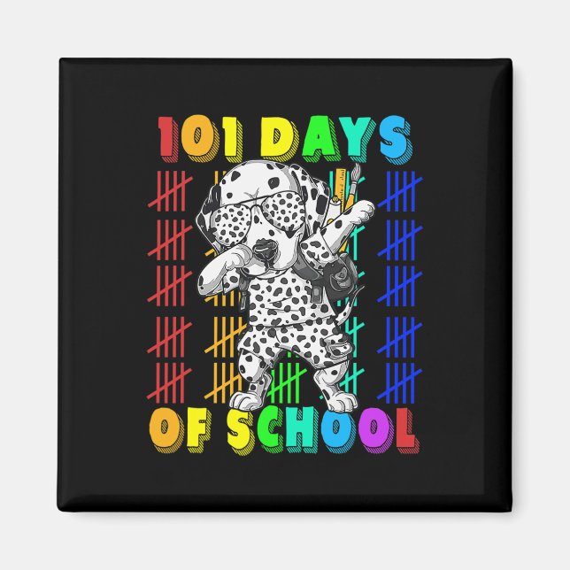Aimant Jours D'École Chien Dalmatien 100 Jours Enseigneme (Devant)