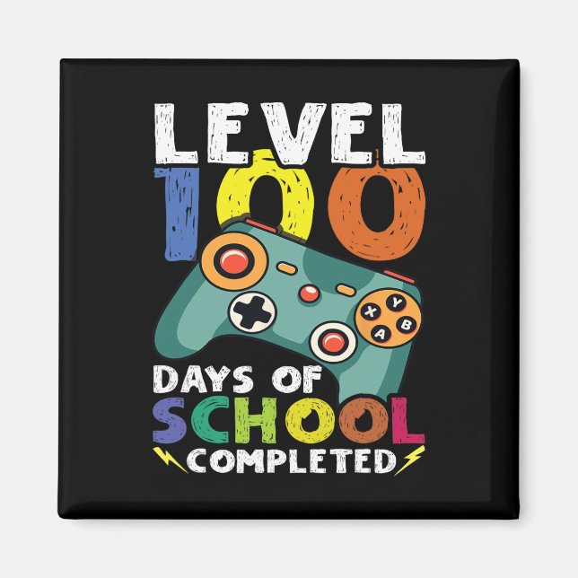 Aimant Jours Jeu vidéo de l'école Jeu 100e Jour Enseignan (Devant)
