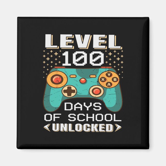 Aimant Jours Jeu vidéo de l'école Jeu 100e Jour Enseignan (Devant)
