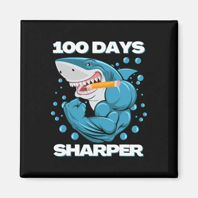 Aimant Jours Sharper Shark Plaisir 100 Jours D'École (Devant)