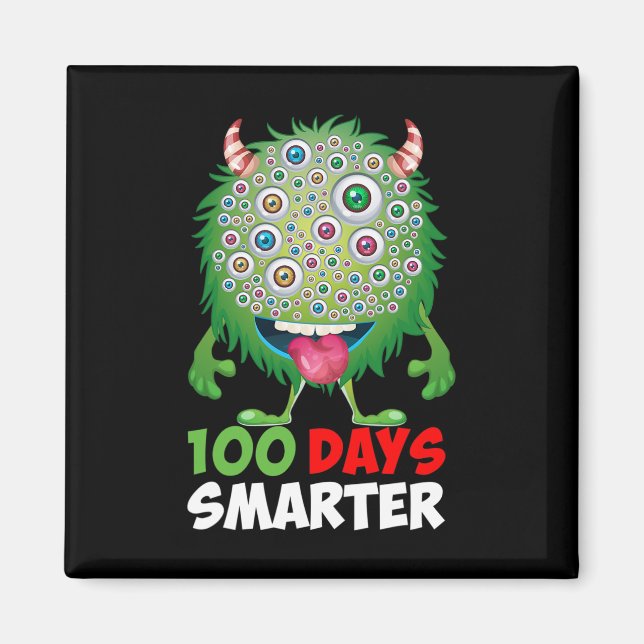 Aimant Jours Smarter Happy 100th Day Of School Fun Monste (Devant)