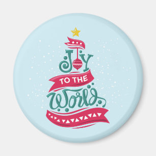 Aimant Joy to the World Christmas Citation Typographie
