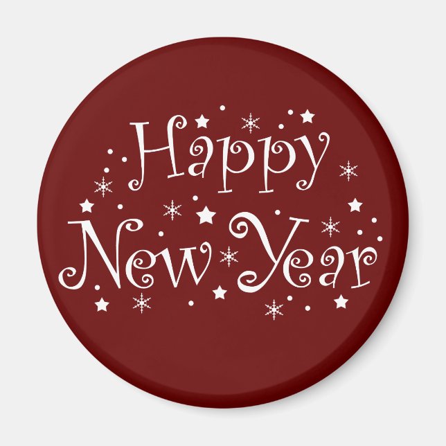 Aimant joyeuse année célébration événement (Devant)