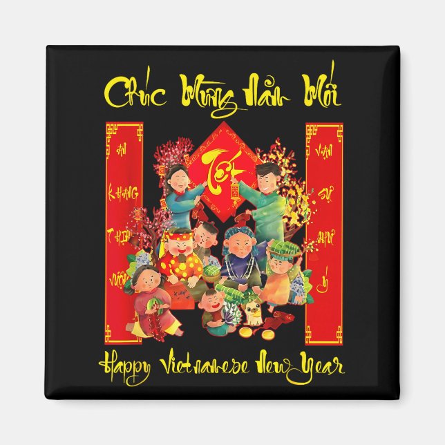 Aimant Joyeuse année nouvelle vietnamienne Chuc Mung Nam  (Devant)