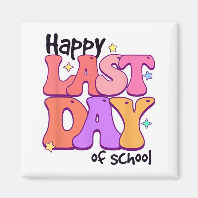 Aimant Joyeuse Dernière Journée D'École Pour Le Nom Des É (Devant)