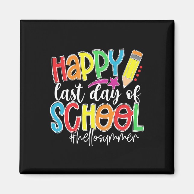 Aimant Joyeuse Dernière Journée D'Enseignant Enfants Dipl (Devant)