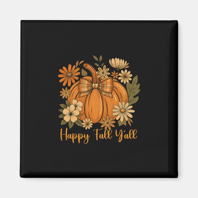 Aimant Joyeuse fête d'automne à tous Coquette Nœud Citrou (Devant)
