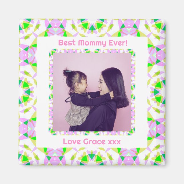 Aimant Joyeuse Fête des Mères Meilleure maman Jour Rose V (Devant)