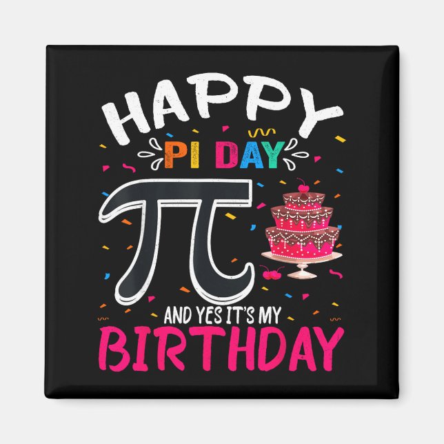 Aimant Joyeuse Fête Pi Anniversaire Amoureux des Maths Bo (Devant)