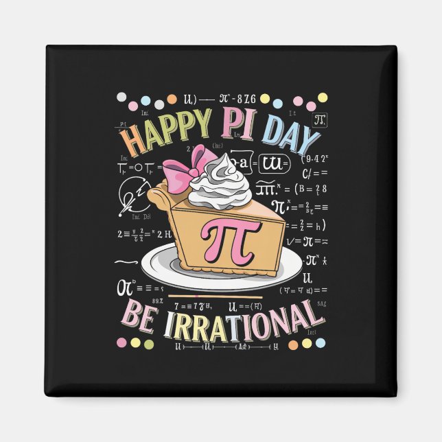 Aimant Joyeuse Fête Pi Drôle de Math Coach Professeur Pi  (Devant)
