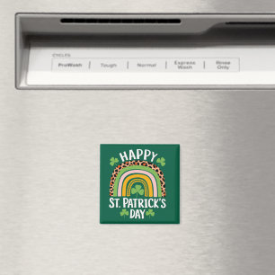Aimant Joyeuse Fête Saint Patrick Arc-en-ciel Trèfle