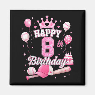 Aimant Joyeuse fille pour son 8ème anniversaire 8 ans Bas