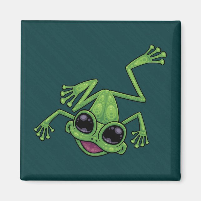 Aimant Joyeuse grenouille verte (Devant)
