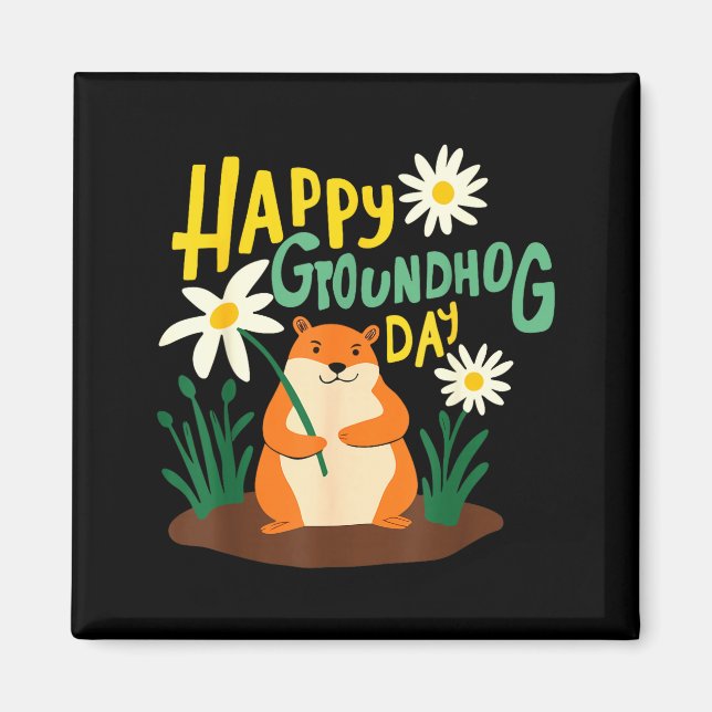 Aimant Joyeuse journée de la marmotte 2 février Météo de  (Devant)