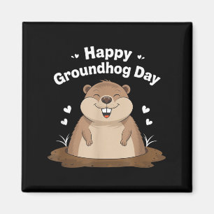 Aimant Joyeuse journée de la marmotte Drôle de marmotte m