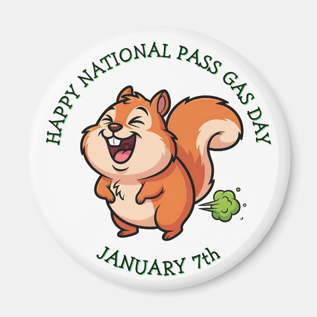 Aimant Joyeuse Journée nationale de la flatulence | 7 jan (Devant)