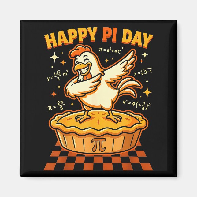 Aimant Joyeuse journée poulet pot jour gâteau amateur de  (Devant)