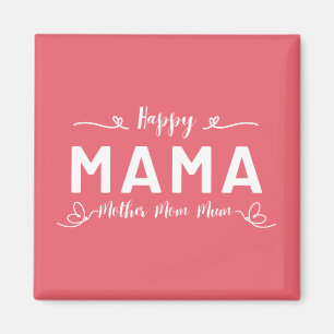 Aimant Joyeuse MAMA - Mère Maman Maman Écriture Blanche