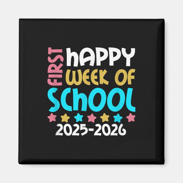 Aimant Joyeuse Première Semaine D'école 2025 2026 Filles  (Devant)