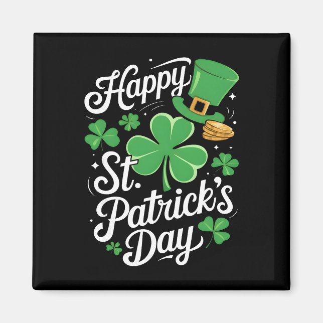 Aimant Joyeuse Saint-Patrick Shamrock Irlandais Drôle Hom (Devant)