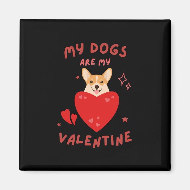 Aimant Joyeuse Saint-Valentin 2023 - Image drôle de chien (Devant)