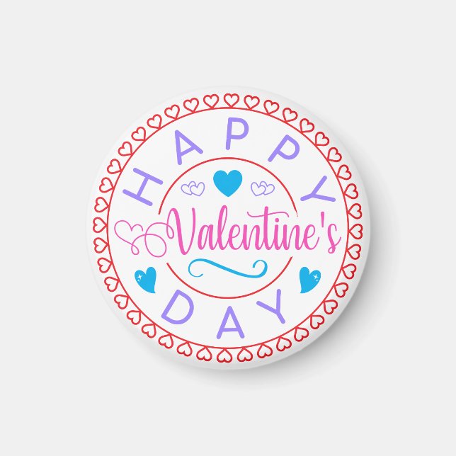 Aimant Joyeuse Saint-Valentin Cercle Design-67127 (Devant)