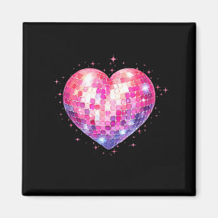 Aimant Joyeuse Saint-Valentin Coquette Rose Disco Ball Éc