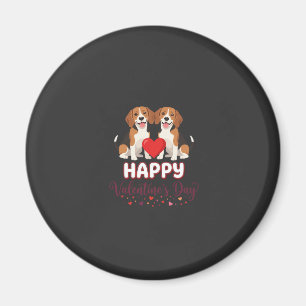 Aimant Joyeuse Saint-Valentin Couple Beagle