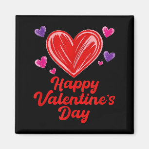 Aimant Joyeuse Saint-Valentin gribouillis coeurs