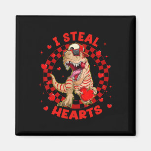 Aimant Joyeuse Saint-Valentin Je vole des cœurs Trex Dino