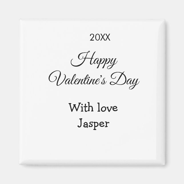 Aimant Joyeuse Saint-Valentin nom amour simple année styl (Devant)