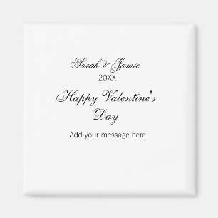 Aimant Joyeuse Saint-Valentin nom date message simple ele