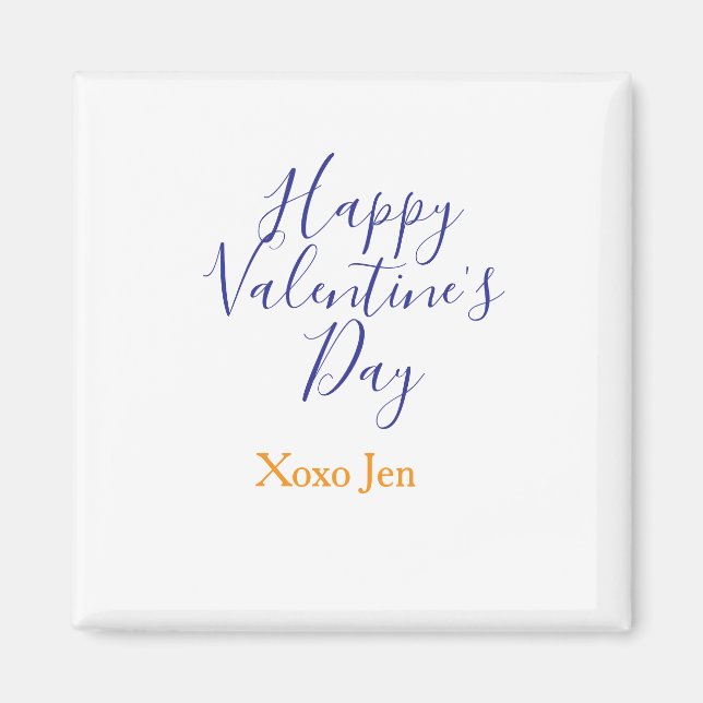 Aimant Joyeuse Saint-Valentin rose violet xoxo amour nom  (Devant)