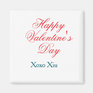 Aimant Joyeuse Saint-Valentin rouge bleu xoxo amour nom
