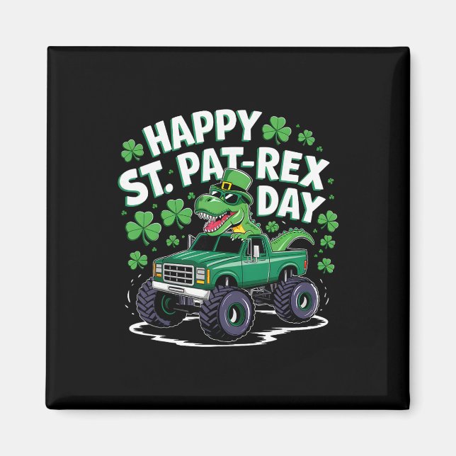 Aimant Joyeuse St Pat-rex Patricks Day Dinosaure Monstre  (Devant)