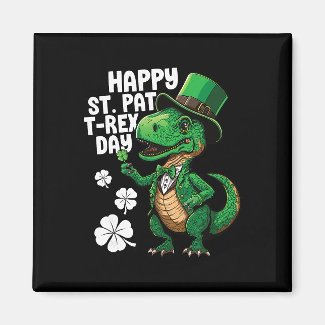 Aimant Joyeuse St Pat T-rex Day St Patricks Day Dinosaure (Devant)