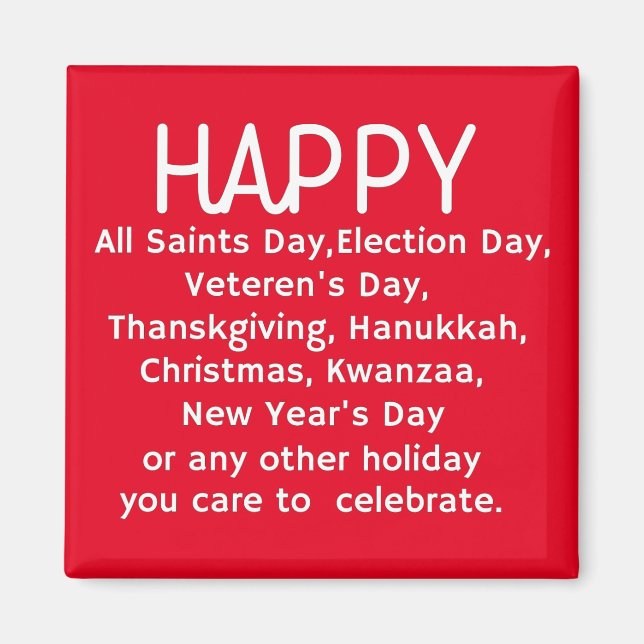 Aimant Joyeuses fêtes (Devant)