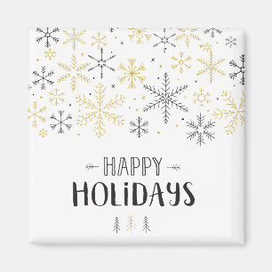 Aimant Joyeuses fêtes Doodle hiver saison Saison Flocon d