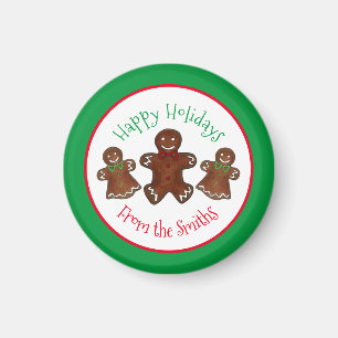 Aimant Joyeuses fêtes Gingerbread Homme Noël Cookies