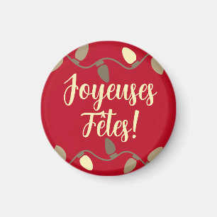 Aimant Joyeuses Fêtes Happy Holidays in French