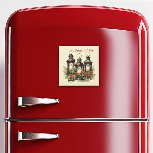 Aimant Joyeuses fêtes Lanternes d'hiver (Créateur téléchargé)