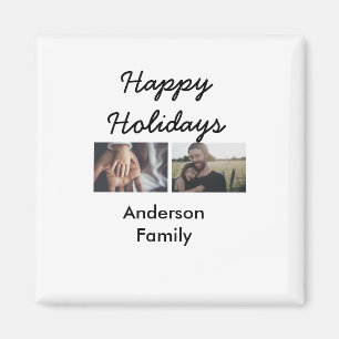 Aimant Joyeuses fêtes père fils Noël photo famille n